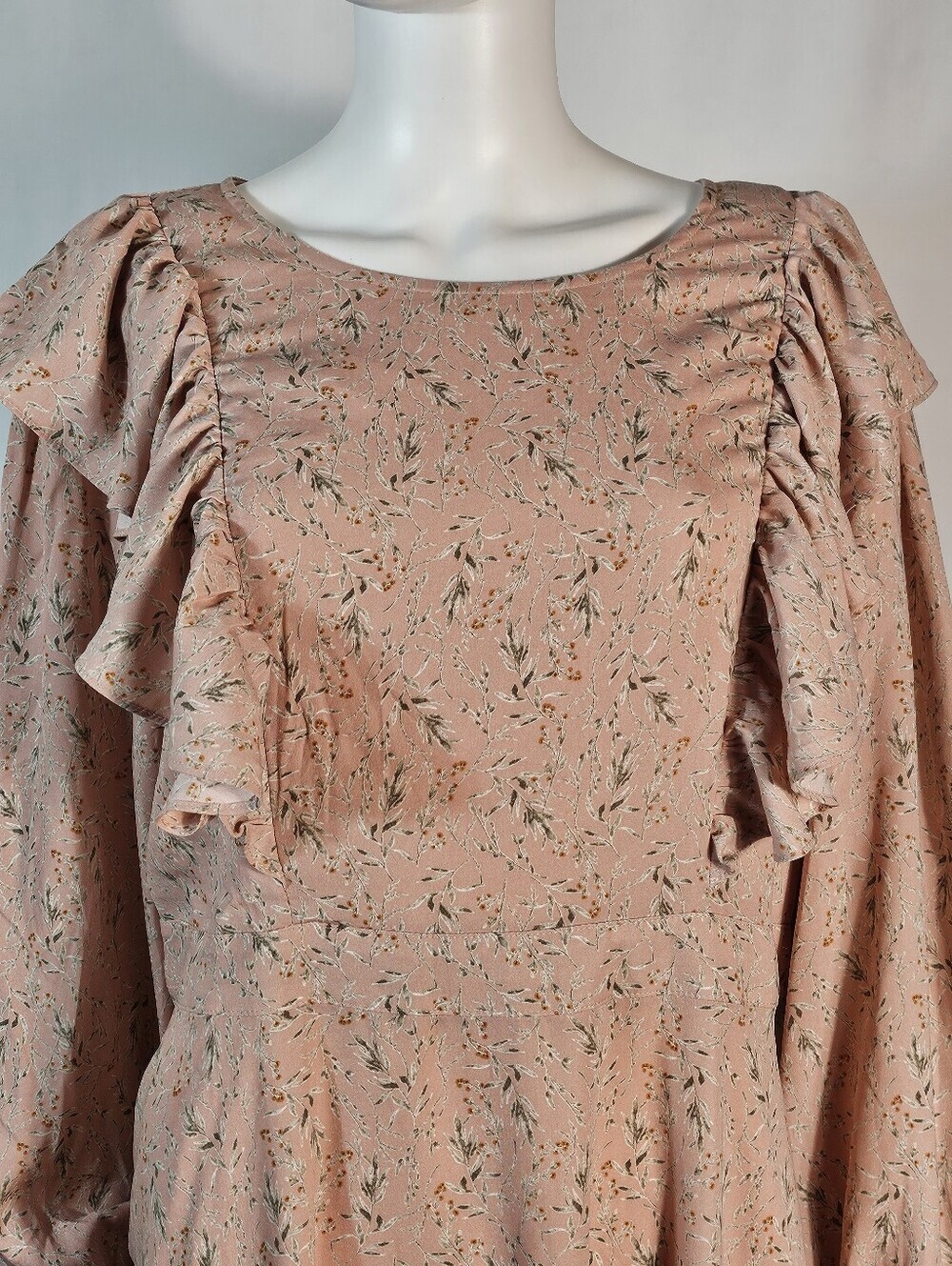 NWT Roolee True Love's Kiss Blush Pink Floral Nursing Mom Ruffle Maxi Dress - Picture 4 of 16